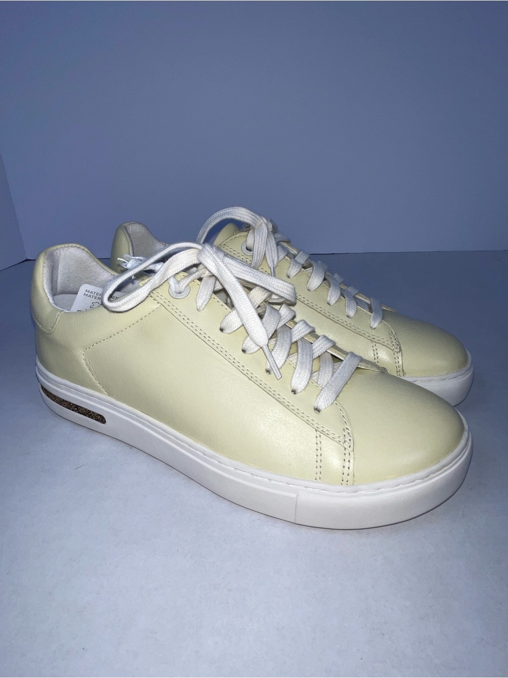 Birkenstock Bend Low Sneaker Leather Butter Yellow Cream Women's Size 36 5/5.5